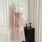 Robe de soirée courte en tulle à fleurs roses, robe de bal, robe d'anniversaire, robe de soirée nv4447