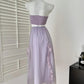 Robe de soirée longue en mousseline violette, robe de bal, robe d'anniversaire, nv4639