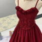 Robe de soirée courte en tulle à fleurs rouges, robe de bal, robe d'anniversaire, nv4525