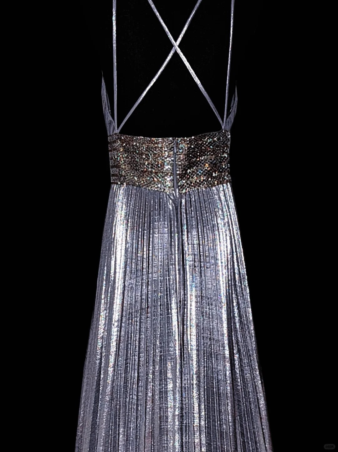 Moonlight Silver Fashion Elegant V-neck Exquisite Beading Long Satin Floor Length Train Ball Gown Evening Gown Prom Gown Party Dress nv3868