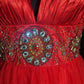 Red Gorgeous Elegant Fashion Exquisite Gemstone Beads Short Satin Tulle Ball Gown Evening Dress Prom Dress Homecoming Gown nv3871