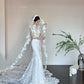 Robe de soirée sirène longue en tulle et dentelle, magnifique, élégante et exquise, longueur au sol, robe de bal, robe de mariée nv4054