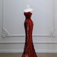 Burgundy gorgeous shiny mermaid elegant long prom dress evening dress graduation dress nv4335