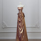 Gold Beaded Gorgeous Mermaid Elegant Long Satin Ball Gown Evening Dress Graduation Dress nv4338