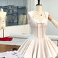 Robe de soirée courte en satin rose à nœud, robe de bal, robe d'anniversaire, nv4512