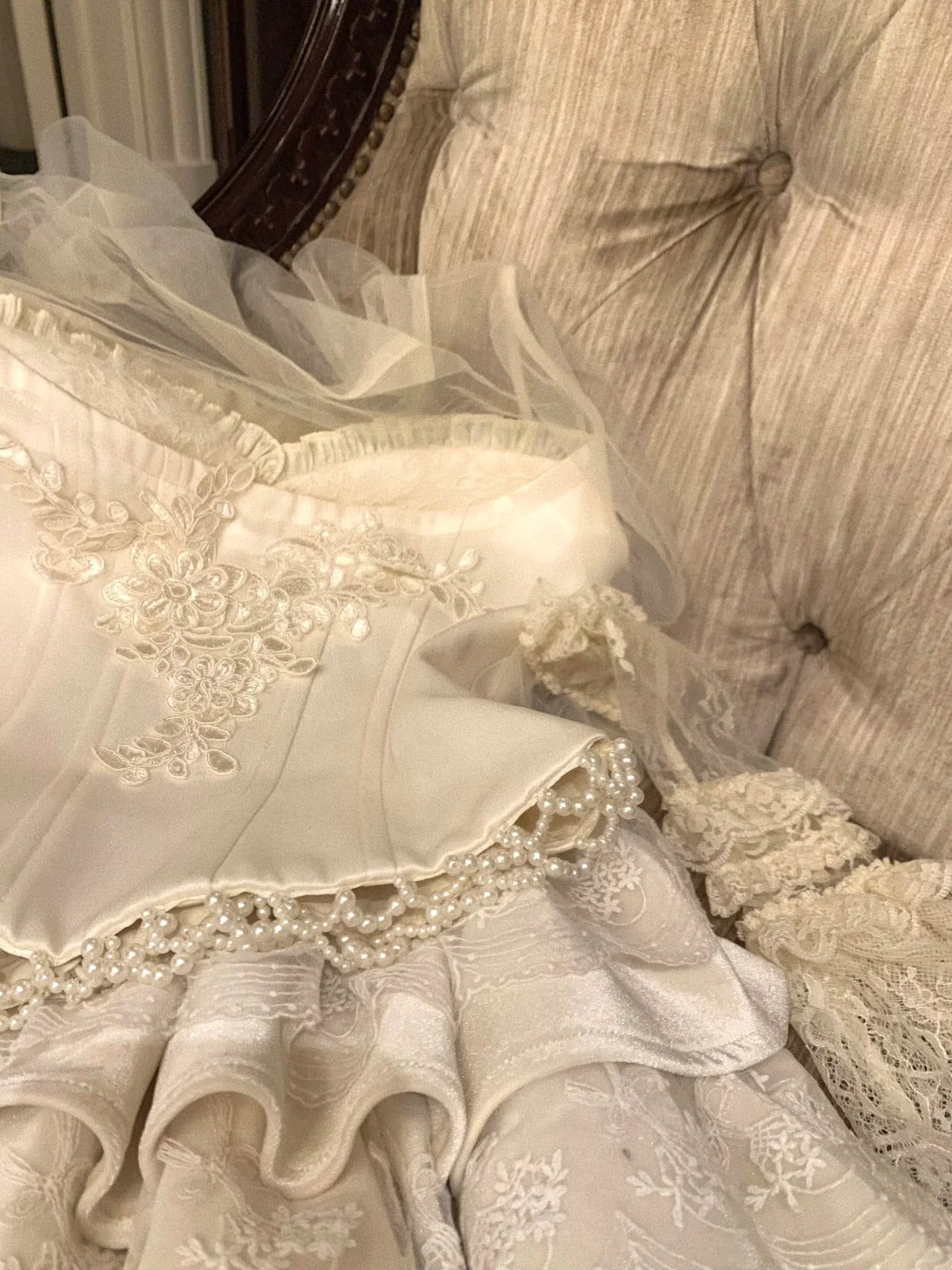 Robe de bal courte en satin blanc et dentelle transparente, avec perles et perles, robe d'anniversaire, nv4522