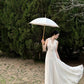 Weißes elegantes Vintage-Mode-romantisches langes bodenlanges Chiffon-Ballkleid-Abendkleid für Geburtstags-/Urlaubs-/Hochzeitsgäste, Partykleid, Abschlussballkleid nv4072
