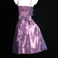 Robe de soirée courte en satin violet à fleurs, robe de banquet, robe de fête d'anniversaire, robe de soirée nv4567