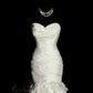 Elfenbeinweiß Elegant Exquisite Lange Tüll Meerjungfrau Schlank Bodenlangen Schleppe Ballkleid Abendkleid Partykleid Brautkleid nv4135