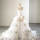 Robe de mariée longue en satin blanc, luxueuse et exquise, perlée, longueur au sol, robe de bal princesse, robe de soirée, nv4125