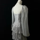 Silbernes süßes kurzes Satin-Heimkehrkleid, Geburtstagskleid, nv4788