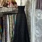 Schwarz Neckholder Retro Mode Elegante Straps Lange Spitze Tüll Meerjungfrau Ballkleid Abendkleid Partykleid nv4203