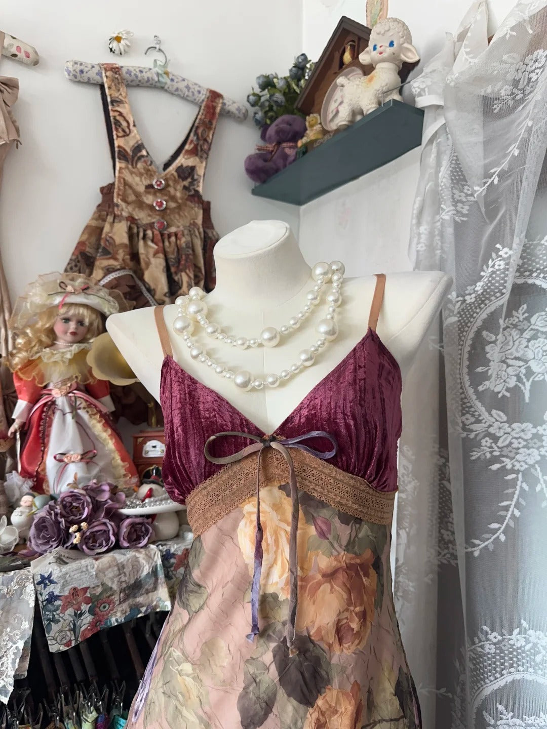 Homecoming-Kleid, Retro-Blumenmuster, mittellanges Chiffon-Ballkleid, NV5425