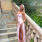 Gelbes schulterfreies Ballkleid im Meerjungfrauen-Stil aus Satin mit Schlitz, langes Abendkleid, Partykleid, NV2253