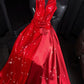 Rotes glänzendes elegantes sexy langes Ballkleid Abendkleid Partykleid nv4684