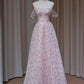 NiceVestidos – Rosa Pailletten-langes, schimmerndes Abendkleid NV5995