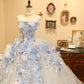 NiceVestidos – Romantisches Brautkleid aus Tüll mit Blumenmuster, langes, ärmelloses, trägerloses Brautkleid NV5823