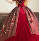 Robe de bal princesse longue en satin bordeaux, élégante, vintage, motif floral, nv5006