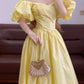 Gelbes klassisches elegantes langes Tüll-Ballkleid, Abendkleid, Gartenpartykleid, nv5021