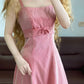 Rosa Einfache Vintage Elegante Satin Lange Prinzessin Party Kleid nv5005
