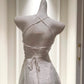 NiceVestidos-_W Weißes langes Spitzenkleid mit Spaghettiträgern NV5936