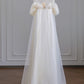 Robe de soirée longue en mousseline de soie jaune clair à fleurs nv4960