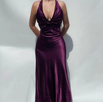 Lila/grün/rot/gelb mode elegante V-ausschnitt rückenfreies vintage prom kleid abendkleid party kleid nv1932