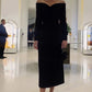 Schwarzes elegantes schulterfreies Ballkleid Abendkleid nv1971