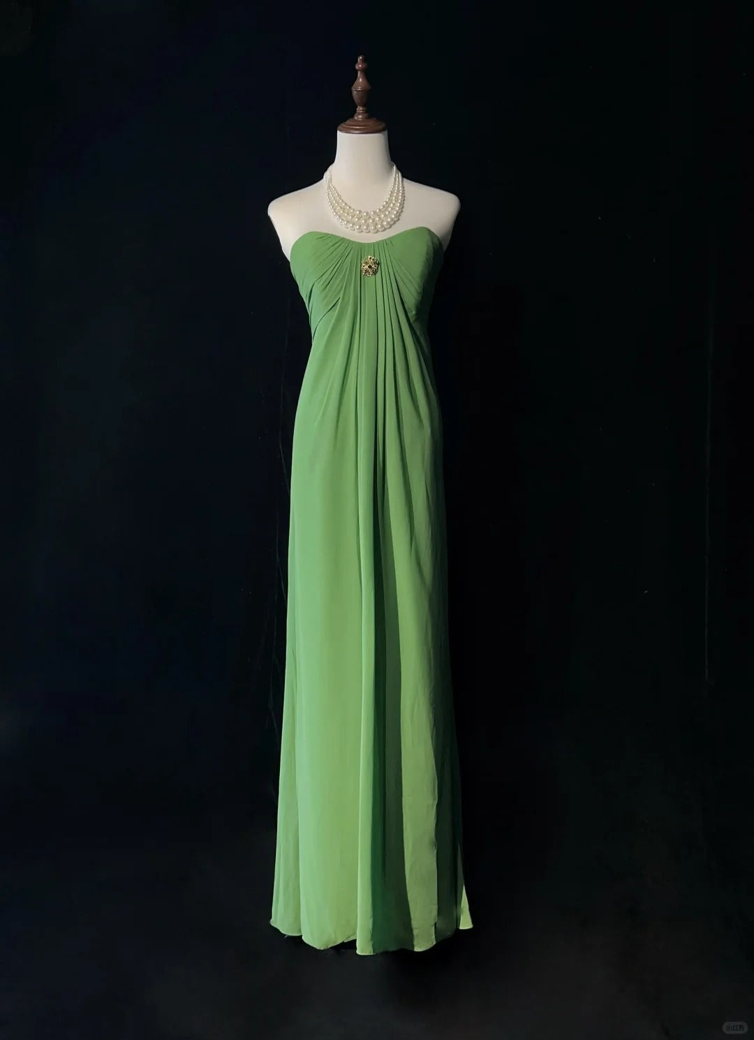 Green simple long chiffon ball gown evening dress party dress nv4393