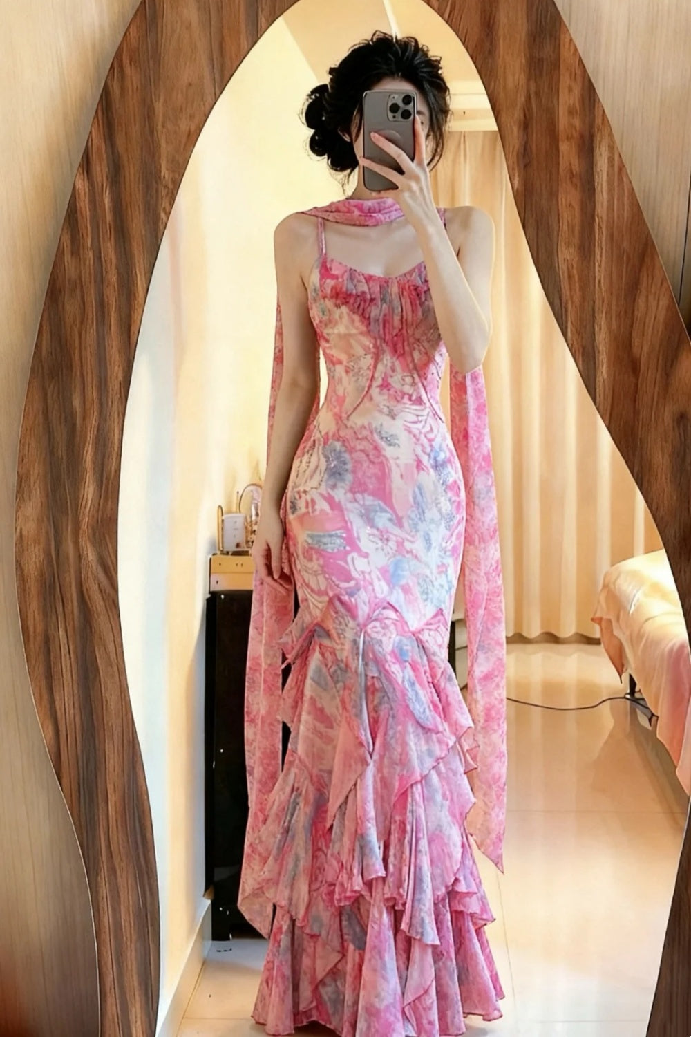 NiceVestidos - Robe rose élégante et romantique pour femme NV5973