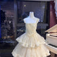 Wunderschönes und zartes Prinzessinnenkleid, langes, mehrlagiges Tüllballkleid NV6643