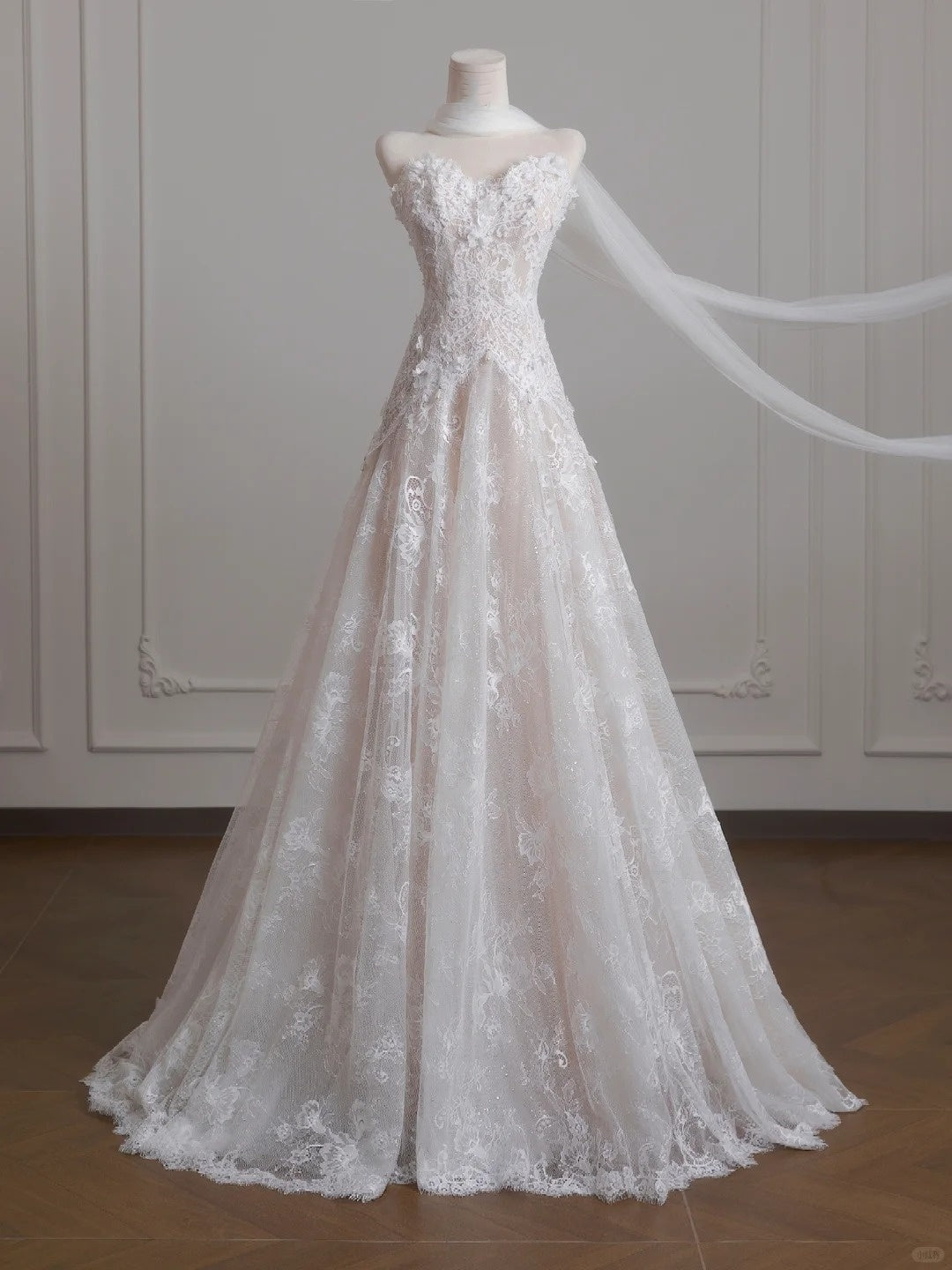 Robe de soirée blanche élégante en tulle et dentelle, tenue de bal, robe de mariée, nv4957
