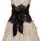 Robe de soirée courte en mousseline de soie et dentelle blanche/rose, tenue de fête d'anniversaire nv5302