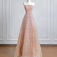 Rosa Gold Wunderschöne Luxus Lange Tüll Ballkleid Abendkleid Partykleid nv4947