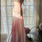 Elegant and romantic ruffled chiffon pink long prom dress nv5321