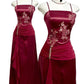 Burgunderrot Exquisite Perlenstickerei Elegantes formelles Ballkleid Langes Abendkleid nv4212