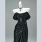 Black Elegant Satin Long Prom Dress Evening Dress Graduation Dress nv4225