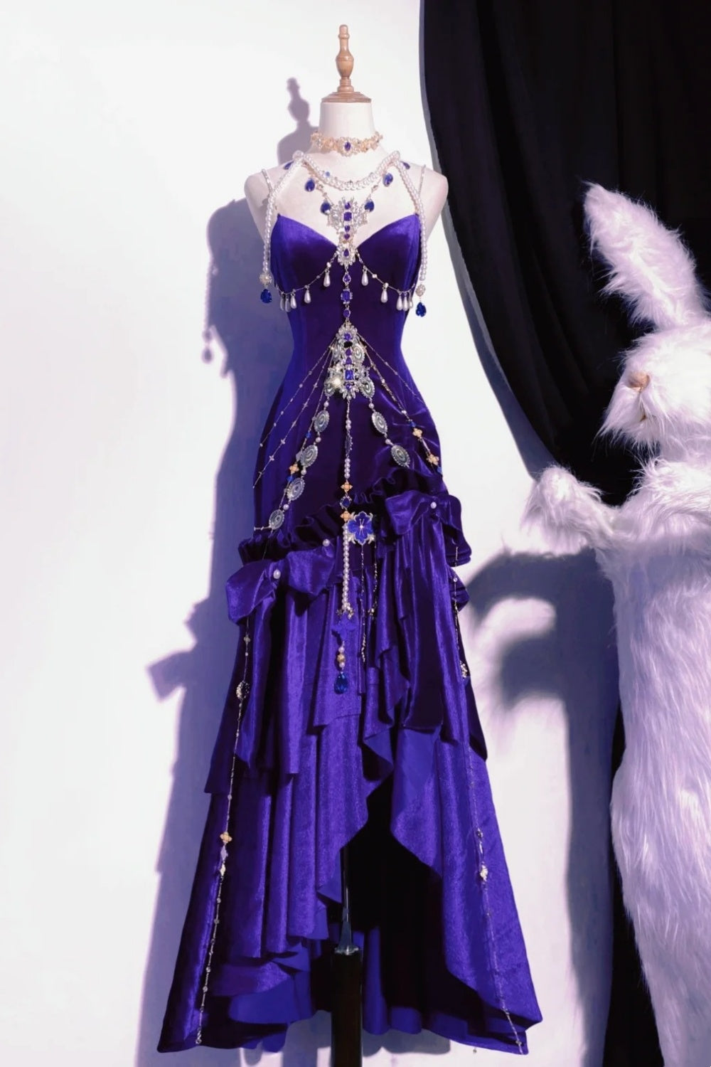 Neues langes Retro-Abendkleid in Lila im Göttinnenstil NV6472