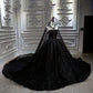 Black shiny elegant sweetheart neckline long tulle ball gown evening dress nv3113