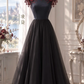 Black Burgundy 3D Floral Lace High Neck Prom Gown  NV7443