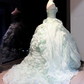 Mint Green Strapless Ball Gown Ruched Bodice Layered Ruffle Organza Formal Dress  NV6957