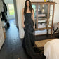 Schwarzes schlichtes elegantes langes Ballkleid Abendkleid Partykleid nv2187