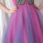 Rosa Mode Gradienten Schmetterling Perlen Kurze Chiffon Fantasie Fee Homecoming Kleid Geburtstag Party Kleid nv5192
