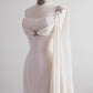 White solid color simple elegant wrapped one shoulder ribbon long ball gown prom dress evening dress party dress nv2621