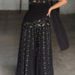 NiceVestidos - Robe de bal longue en mousseline de soie, élégante et tendance, dégradé noir/marron, style rétro, avec perles florales exquises, NV5853