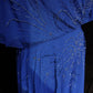 Robe de soirée longue en mousseline de soie, élégante et vintage, bleue, à manches courtes, avec perles, robe de bal, robe de soirée, robe de mère de mariée, robe de bal, nv3961