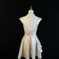 Cute gold and silver silk shiny jacquard fabric U-neck small flying sleeves crystal diamond silver gray flower short skirt homecoming dress birthday dress nv4497