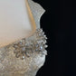 Cute gold and silver silk shiny jacquard fabric U-neck small flying sleeves crystal diamond silver gray flower short skirt homecoming dress birthday dress nv4497