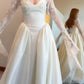 NiceVestidos - Robe de mariée longue blanche en dentelle à manches longues NV5837