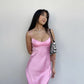 🌷Robe de soirée longue en satin rose clair, élégante et charmante, robe de soirée, robe de bal nv3993